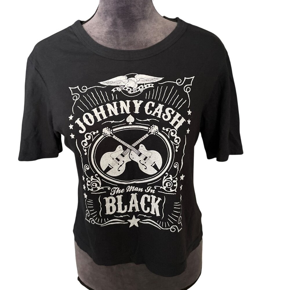Johnny Cash "Man In Black" Graphic T-Shirt S 100% Cotton Black